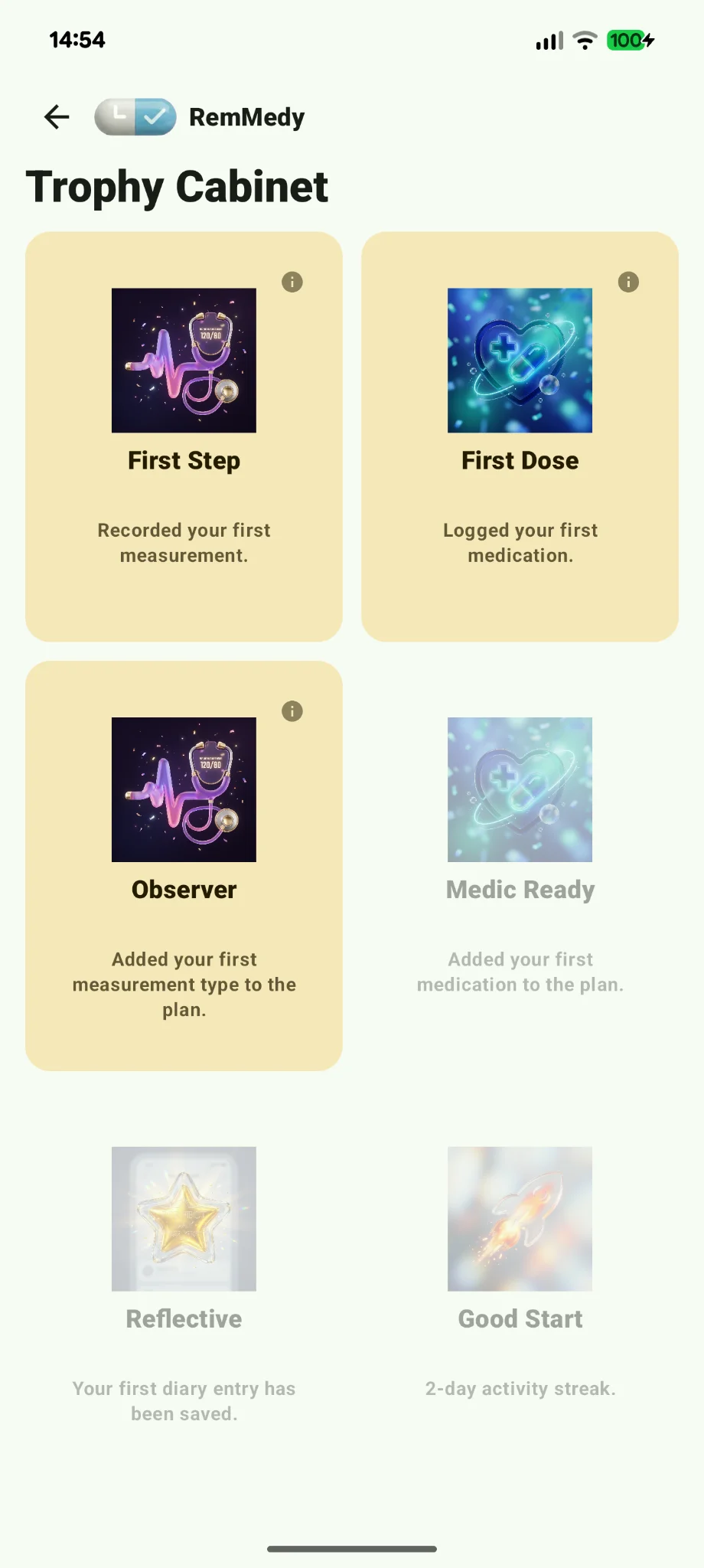 Trophies and streaks in RemMedy